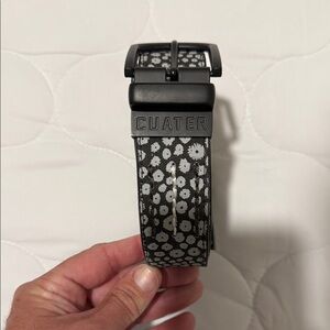 Cuater Black and White Floral Men's Belt